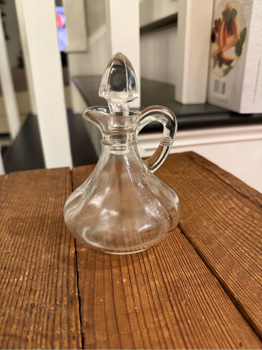 Vintage Clear Glass Cruet with Stopper - Elegant Table Accent